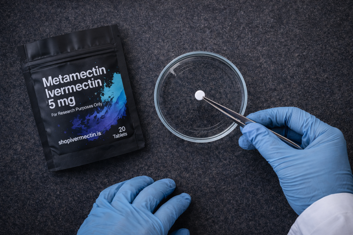 An image of a scientist testing a pill